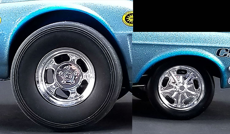 1:18 GMP Chrome Gasser Wheel and Tire Set